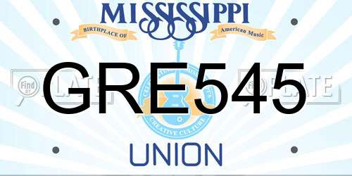 GRE545 Mississippi License Plate