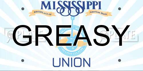 GREASY Mississippi License Plate