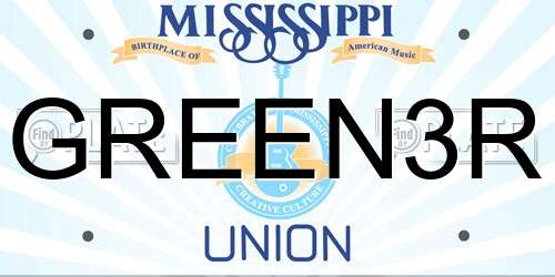 GREEN3R Mississippi License Plate