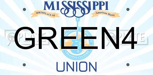 GREEN4 Mississippi License Plate