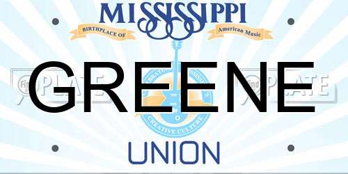 GREENE Mississippi License Plate