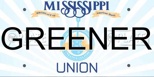 GREENER Mississippi License Plate