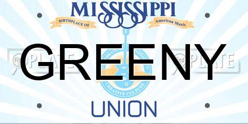 GREENY Mississippi License Plate
