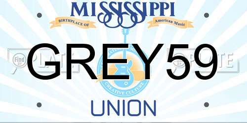 GREY59 Mississippi License Plate