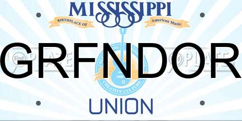 GRFNDOR Mississippi License Plate