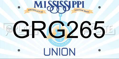 GRG265 Mississippi License Plate