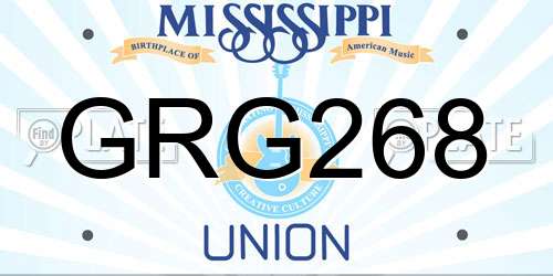 GRG268 Mississippi License Plate