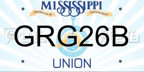 GRG26B Mississippi License Plate