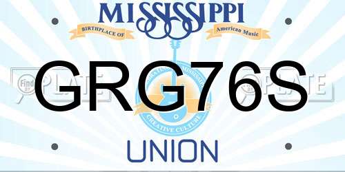 GRG76S Mississippi License Plate