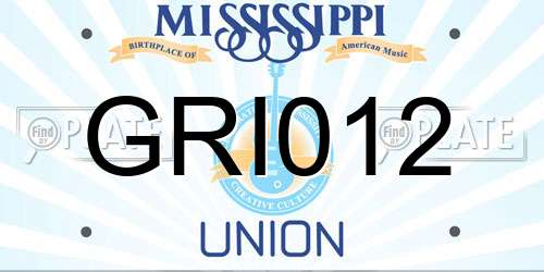GRI012 Mississippi License Plate