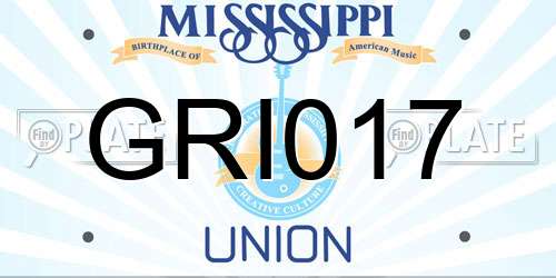 GRI017 Mississippi License Plate