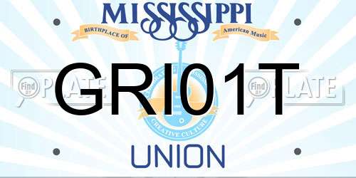 GRI01T Mississippi License Plate