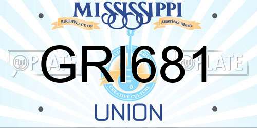 GRI681 Mississippi License Plate