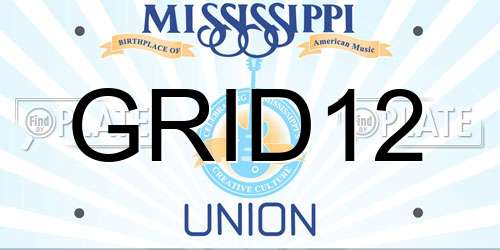 GRID12 Mississippi License Plate