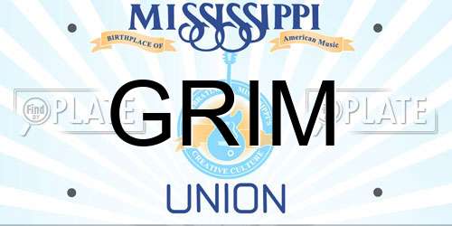 GRIM Mississippi License Plate