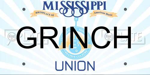 GRINCH Mississippi License Plate
