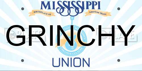 GRINCHY Mississippi License Plate