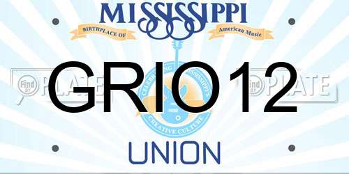 GRIO12 Mississippi License Plate