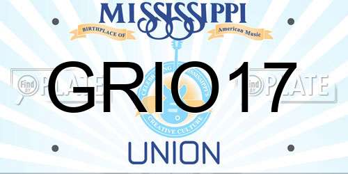 GRIO17 Mississippi License Plate