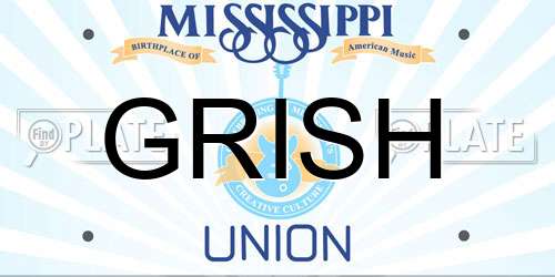 GRISH Mississippi License Plate