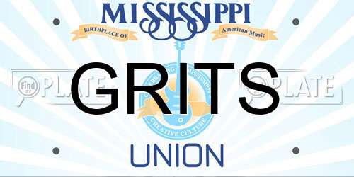GRITS Mississippi License Plate