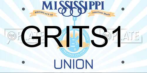 GRITS1 Mississippi License Plate