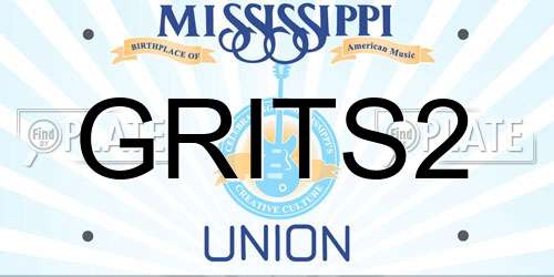 GRITS2 Mississippi License Plate