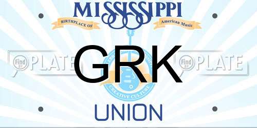 GRK Mississippi License Plate