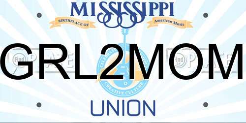 GRL2MOM Mississippi License Plate