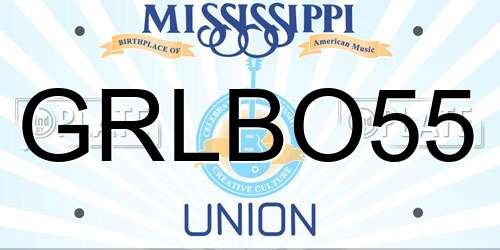 GRLBO55 Mississippi License Plate