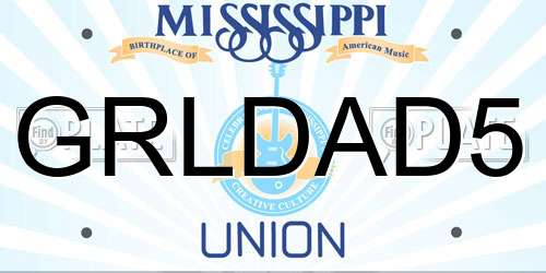 GRLDAD5 Mississippi License Plate