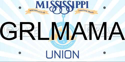 GRLMAMA Mississippi License Plate