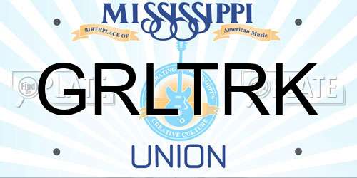 GRLTRK Mississippi License Plate