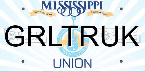 GRLTRUK Mississippi License Plate