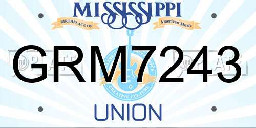 GRM7243 Mississippi License Plate