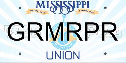 GRMRPR Mississippi License Plate
