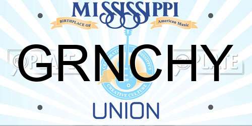GRNCHY Mississippi License Plate