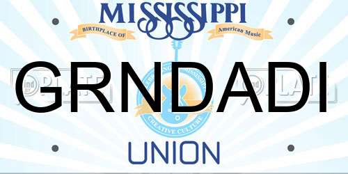 GRNDADI Mississippi License Plate