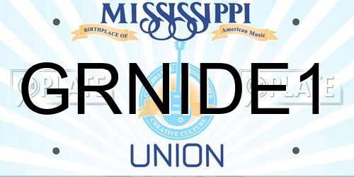 GRNIDE1 Mississippi License Plate