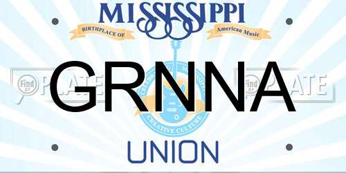 GRNNA Mississippi License Plate