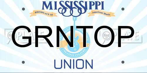 GRNTOP Mississippi License Plate