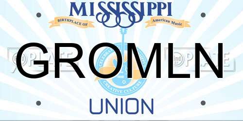 GROMLN Mississippi License Plate