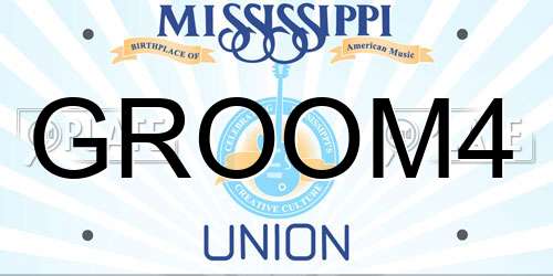 GROOM4 Mississippi License Plate