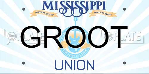 GROOT Mississippi License Plate