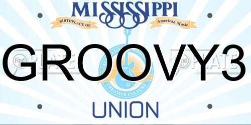 GROOVY3 Mississippi License Plate