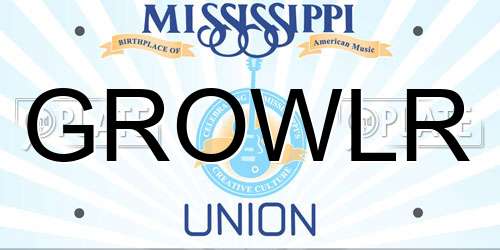 GROWLR Mississippi License Plate