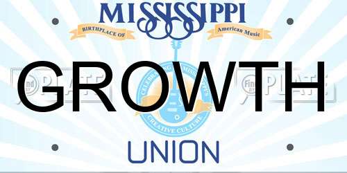 GROWTH Mississippi License Plate