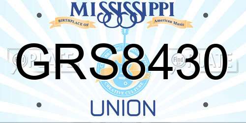 GRS8430 Mississippi License Plate