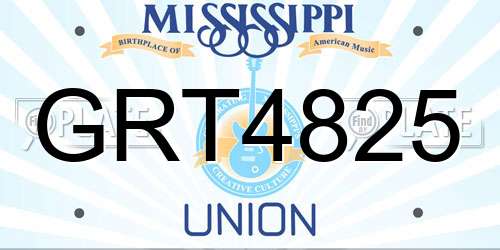 GRT4825 Mississippi License Plate
