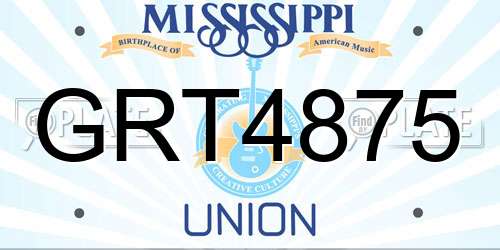 GRT4875 Mississippi License Plate